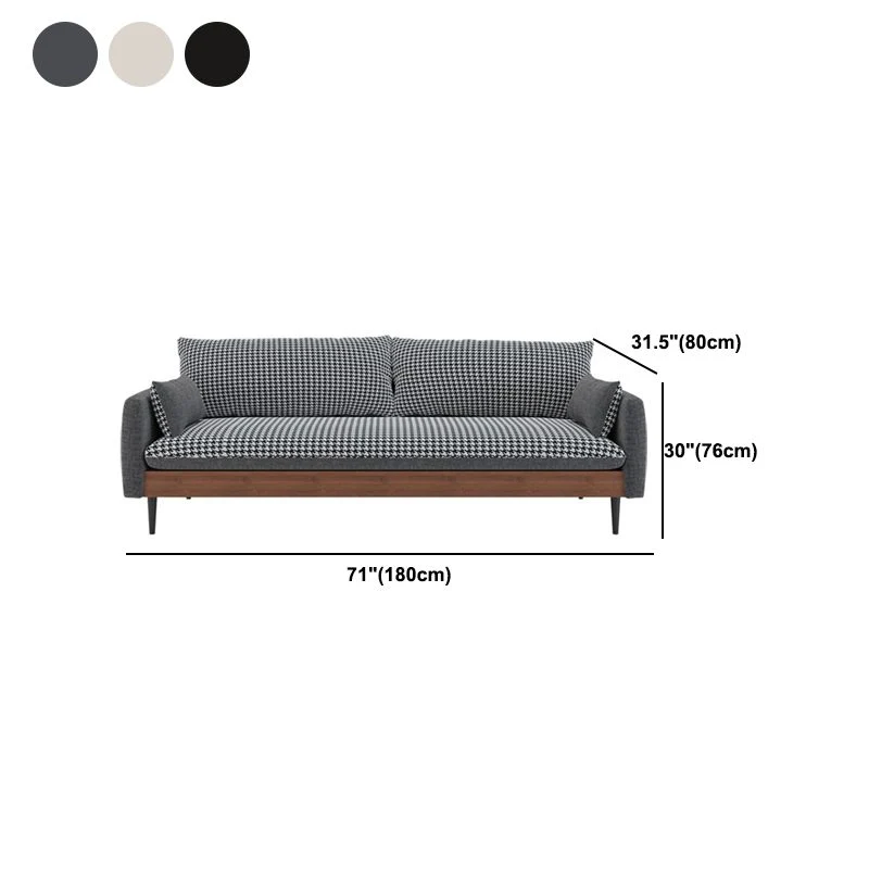 Divano moderno con braccioli quadrati misto lino da 29,9" per soggiorno Clearhalo
