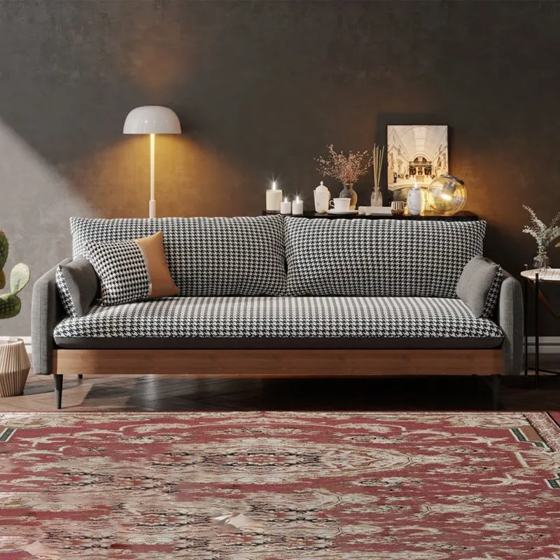 Divano moderno con braccioli quadrati misto lino da 29,9" per soggiorno Clearhalo