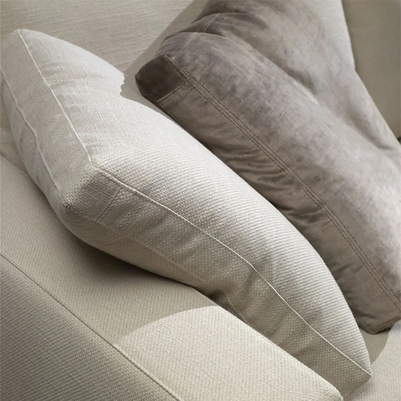Divano moderno con braccioli quadrati misto pelle/cotone standard moderno Clearhalo