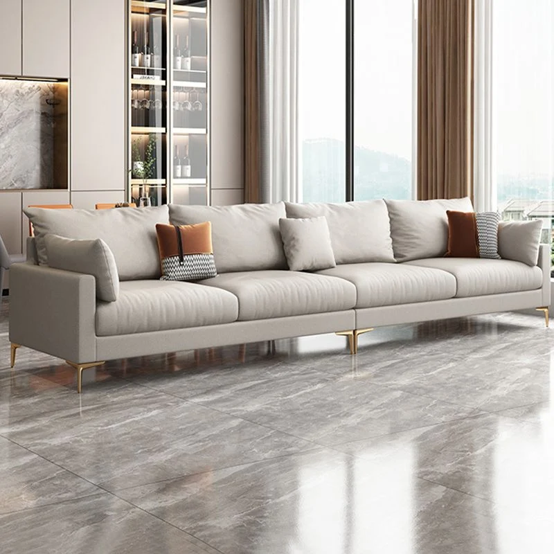 Divano moderno con braccioli quadrati resistente alle macchie ecopelle Clearhalo