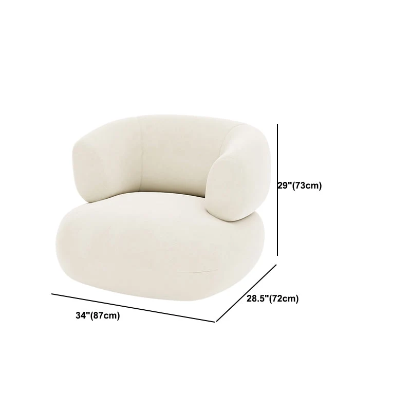 Divano moderno con braccioli smoking curvo microfibra bianca da 29,52 pollici Clearhalo