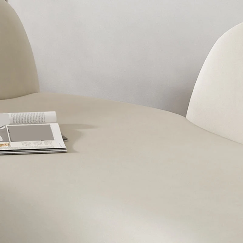 Divano moderno con braccioli smoking curvo microfibra bianca da 29,52 pollici Clearhalo