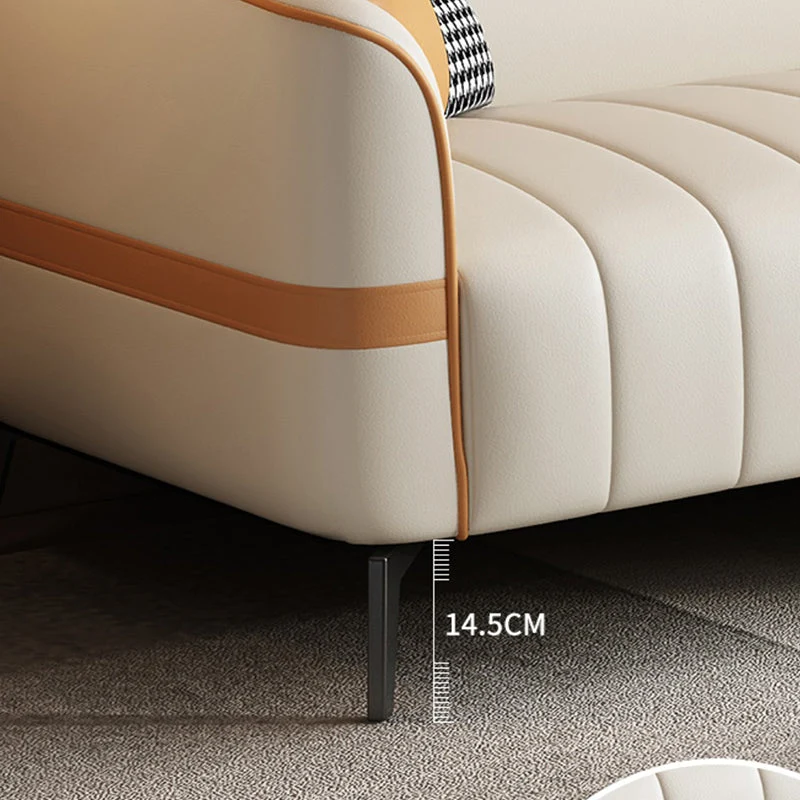 Divano moderno con braccioli smoking ecopelle da 25,6" per soggiorno Clearhalo