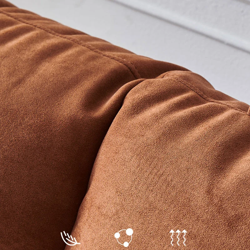 Divano moderno con braccioli svasati curvi microsuede da 27,55 pollici di larghezza per soggiorno Clearhalo