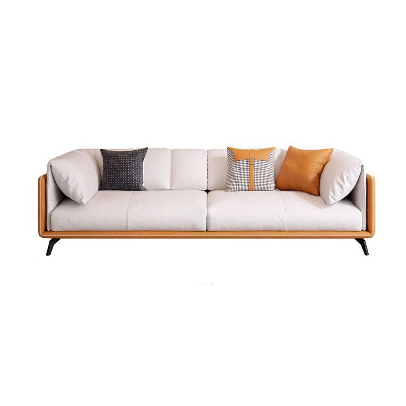 Divano moderno con braccioli Tuxedo Divano ecopelle resistente alle macchie Clearhalo