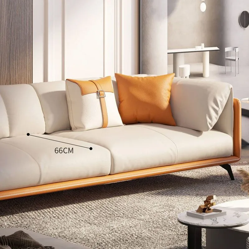 Divano moderno con braccioli Tuxedo Divano ecopelle resistente alle macchie Clearhalo