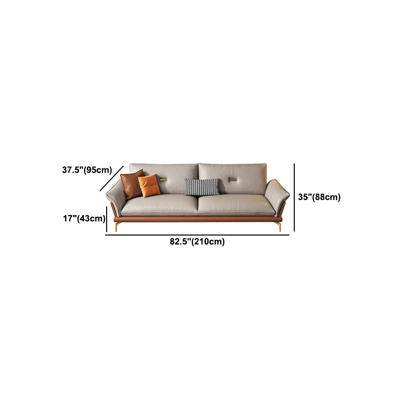 Divano moderno con cuscini 37,40" P x 34,64" H Divano con bracciolo svasato per soggiorno Clearhalo