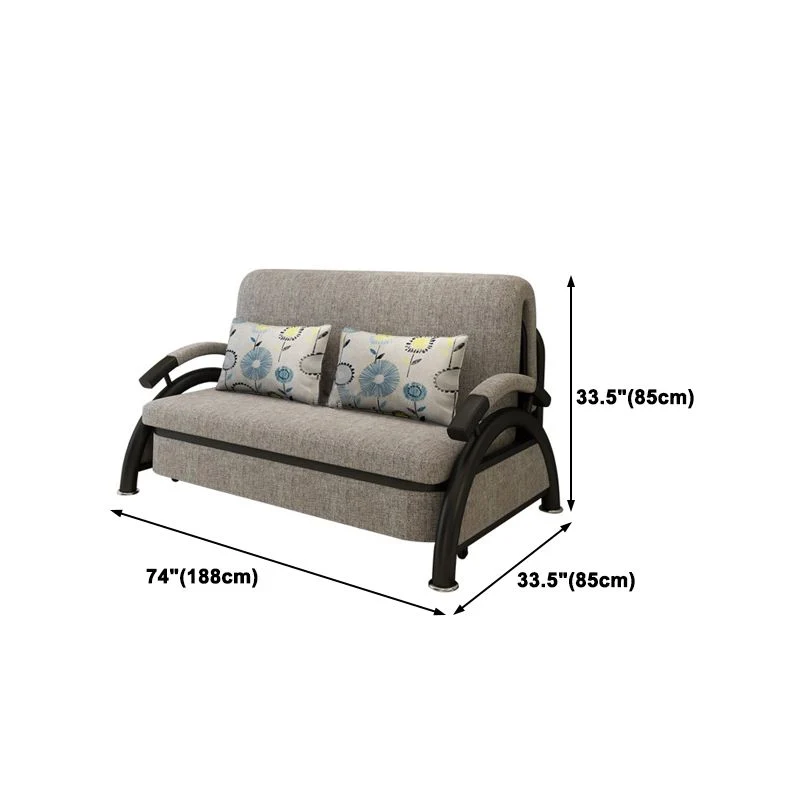 Divano moderno con rivestimento misto cotone con braccioli rotondi e letto Clearhalo