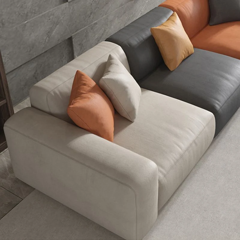 Divano moderno con schienale ampio e chaise longue 125,98*66,93*23,62 Divano con braccioli incassati Clearhalo
