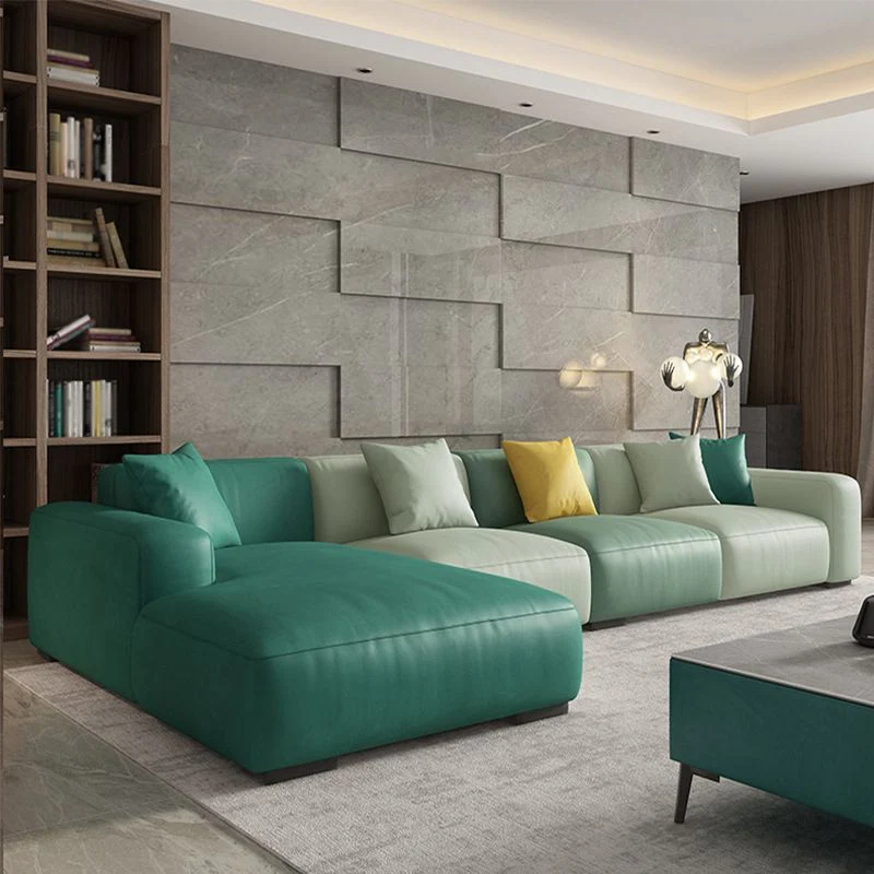 Divano moderno con schienale ampio e chaise longue 125,98*66,93*23,62 Divano con braccioli incassati Clearhalo