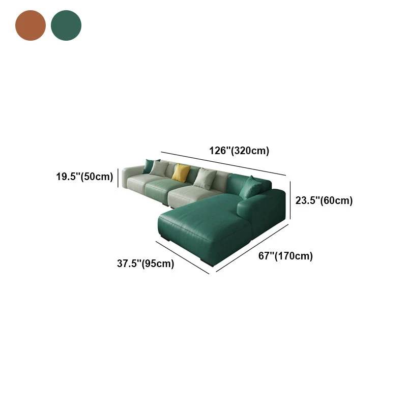 Divano moderno con schienale ampio e chaise longue 125,98*66,93*23,62 Divano con braccioli incassati Clearhalo