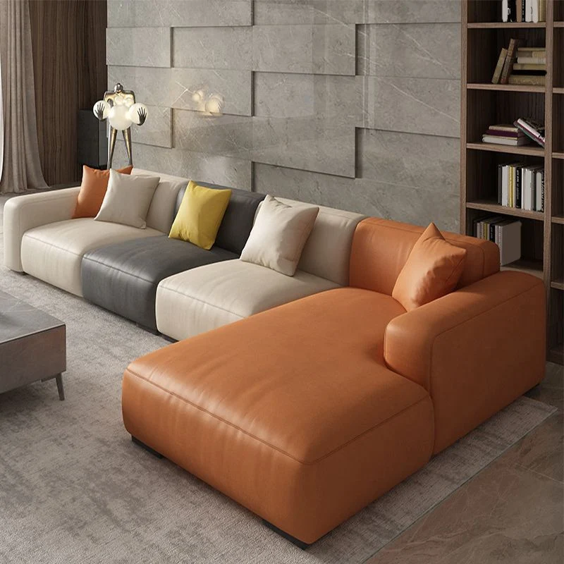 Divano moderno con schienale ampio e chaise longue 125,98*66,93*23,62 Divano con braccioli incassati Clearhalo
