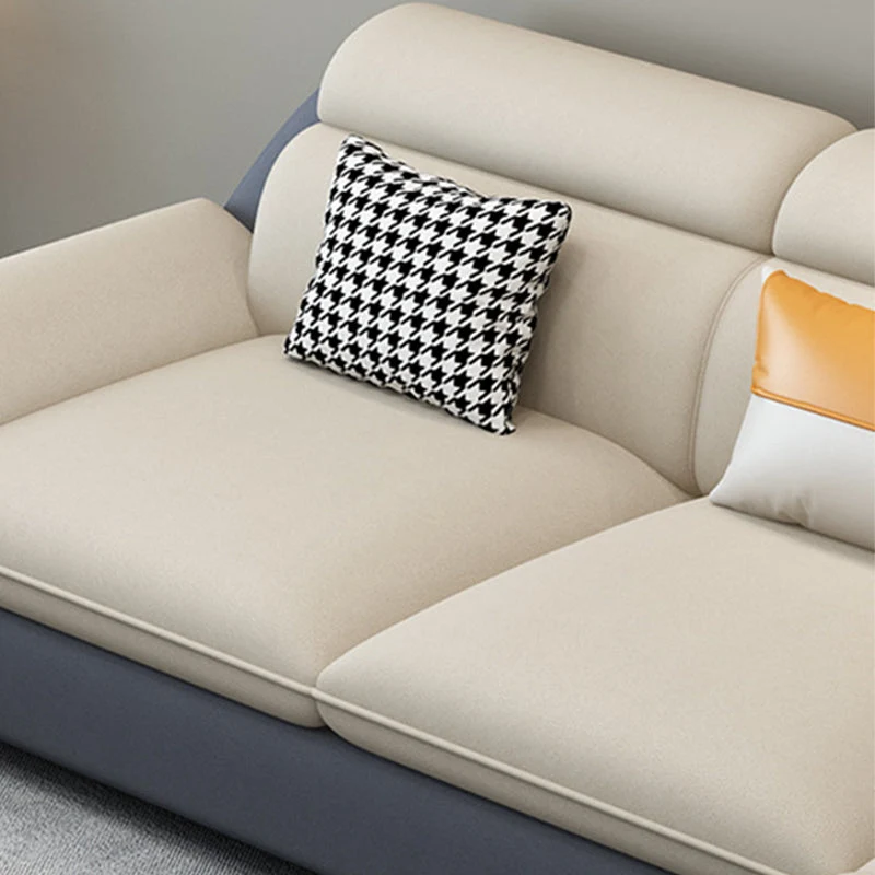 Divano moderno con schienale cucito, metà secolo, divano con braccioli e chaise longue Clearhalo