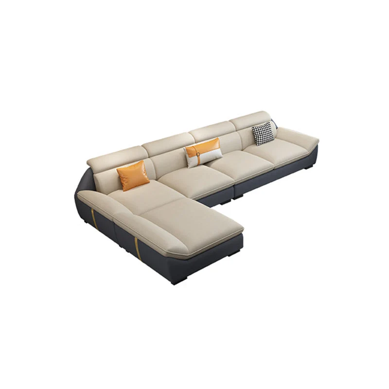 Divano moderno con schienale cucito, metà secolo, divano con braccioli e chaise longue Clearhalo