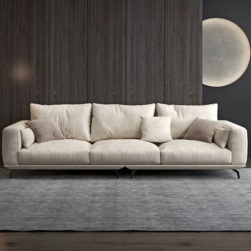 Divano moderno ecopelle bianca e divano chaise con schienale ampio - 36,22" H Clearhalo