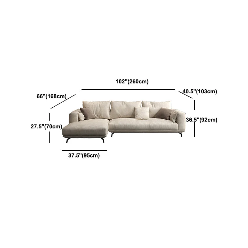 Divano moderno ecopelle bianca e divano chaise con schienale ampio - 36,22" H Clearhalo