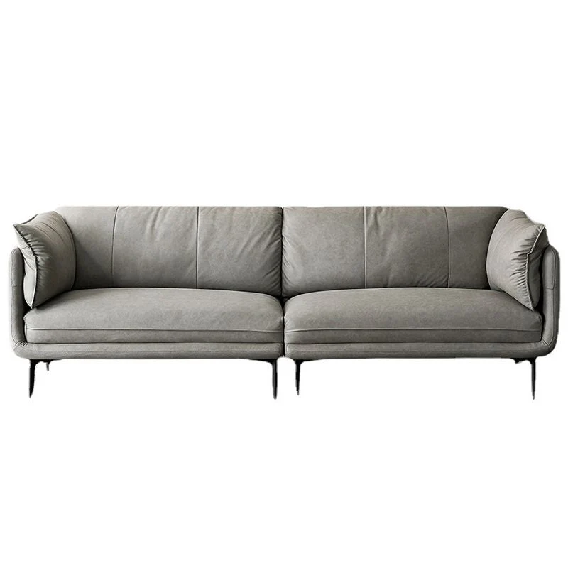 Divano moderno ecopelle Divano con braccioli smoking antimacchia grigio Clearhalo