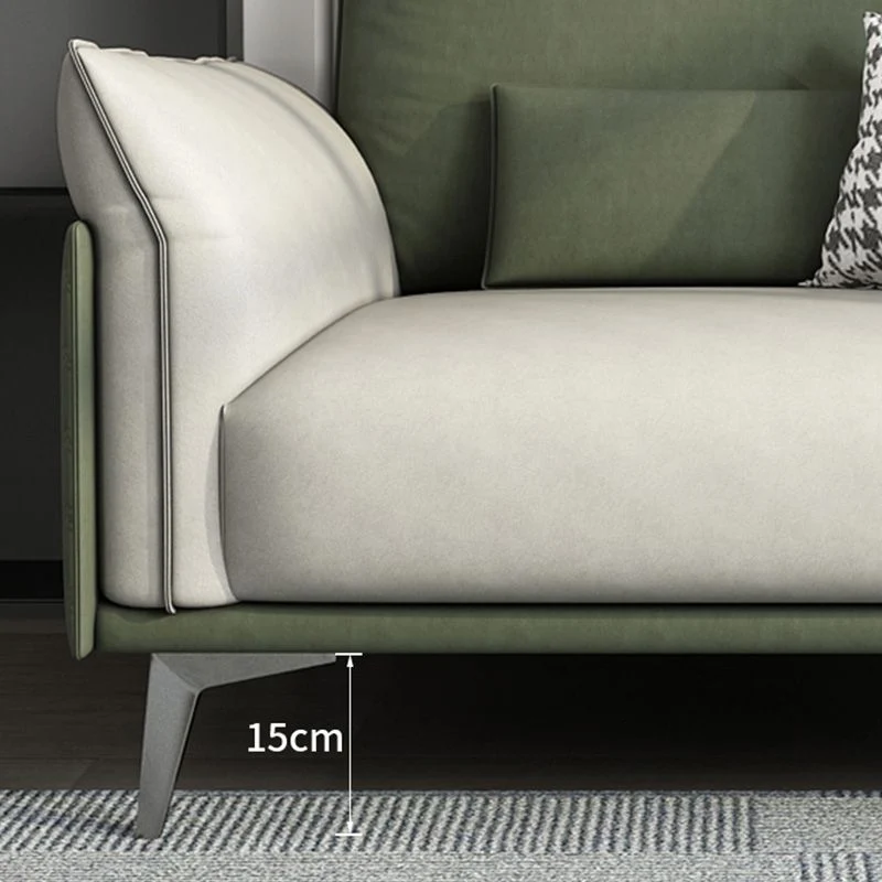 Divano moderno ecopelle resistente alle macchie verde Clearhalo