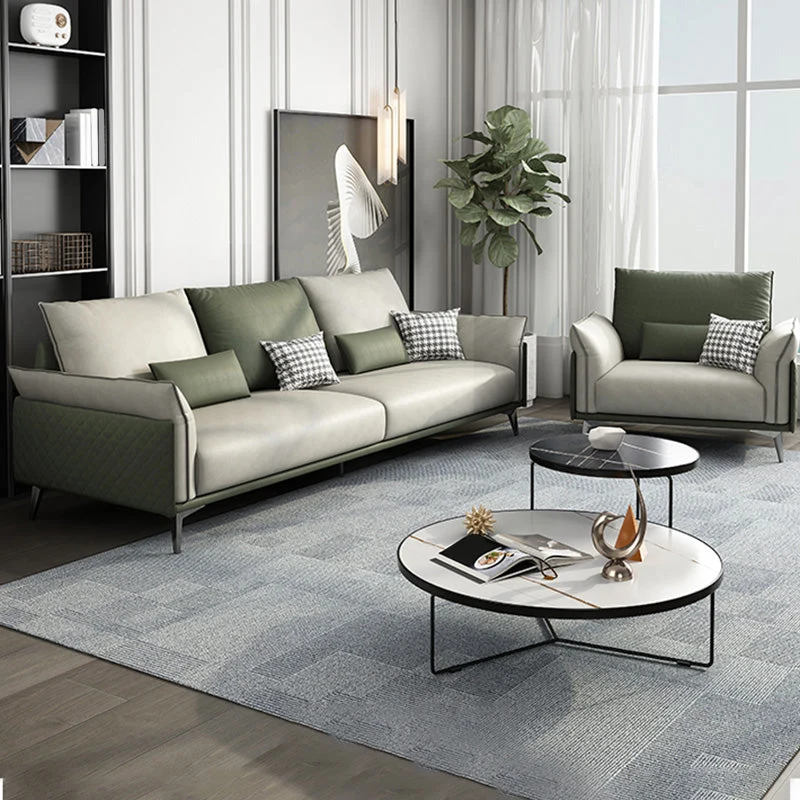 Divano moderno ecopelle resistente alle macchie verde Clearhalo