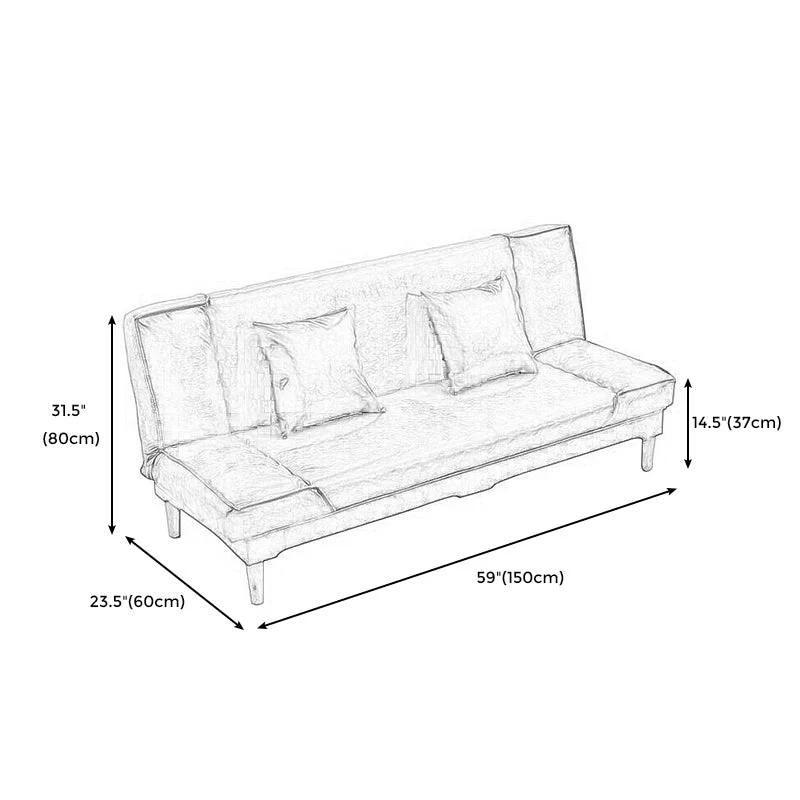 Divano moderno macaroon legno 4 gambe, trasformabile senza braccioli, per soggiorno Clearhalo