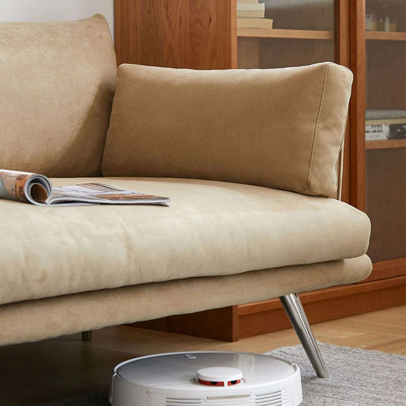 Divano moderno marrone 3/4 posti Divano resistente all'usura con gambe metallo Clearhalo