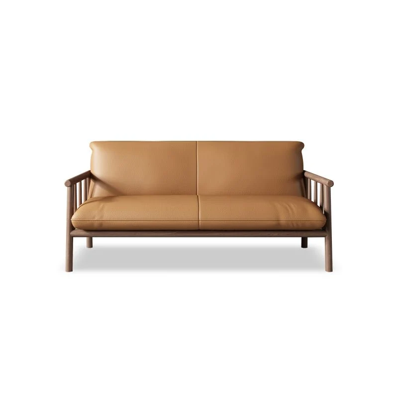 Divano moderno Mid-Century ecopelle da 29 "W con braccioli quadrati per soggiorno Clearhalo