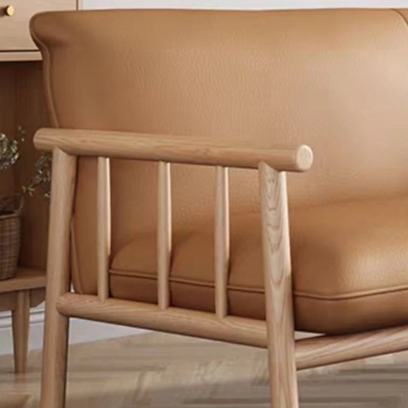 Divano moderno Mid-Century ecopelle da 29 "W con braccioli quadrati per soggiorno Clearhalo
