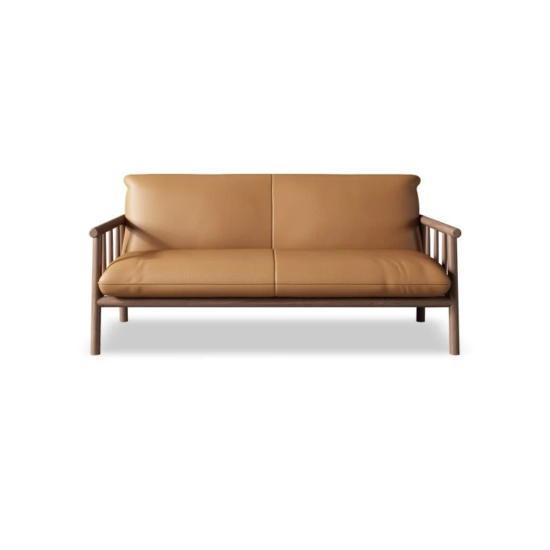 Divano moderno moderno ecopelle con bracciolo quadrato da 29" e schienale stretto Clearhalo