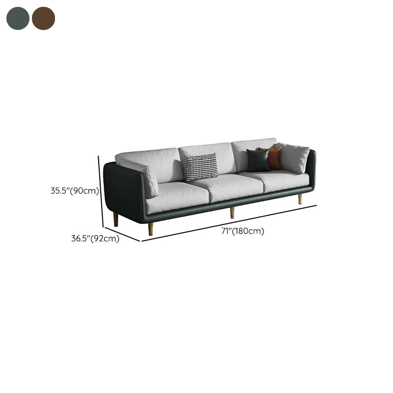 Divano moderno 3 posti con 3 cuscini sullo schienale e bracciolo con cuscino Clearhalo