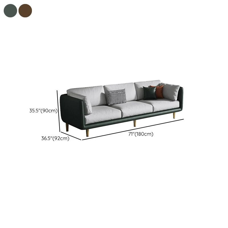 Divano moderno 3 posti con 3 cuscini sullo schienale e bracciolo con cuscino Clearhalo
