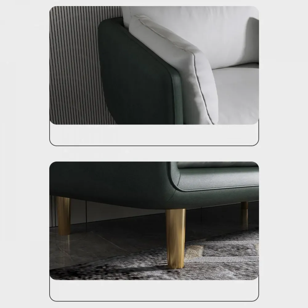 Divano moderno 3 posti con 3 cuscini sullo schienale e bracciolo con cuscino Clearhalo