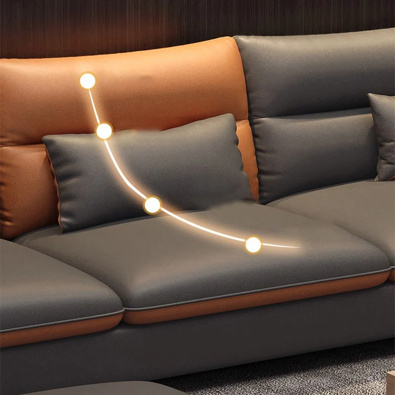 Divano moderno rivolto destra e divano chaise longue forma di L ecopelle Clearhalo