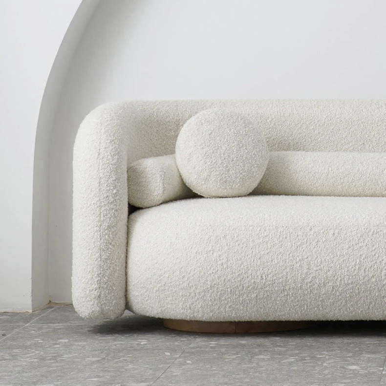 Divano moderno semplice lana Divano 2/3 posti con braccioli inclinati con cuscini Clearhalo