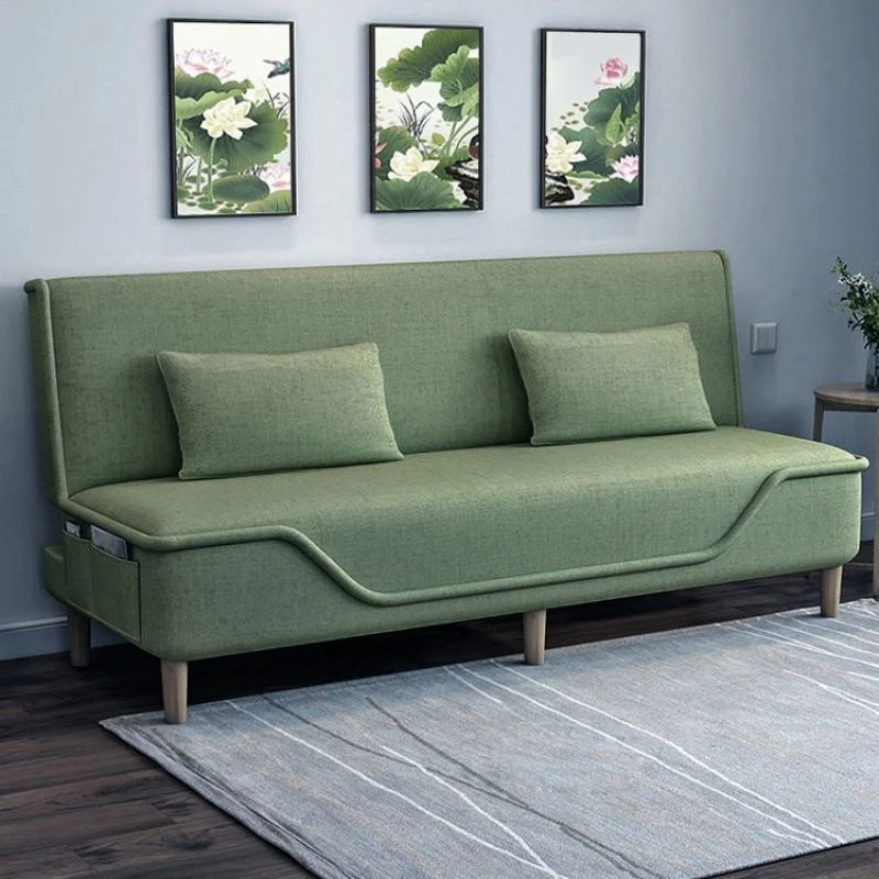 Divano moderno senza braccioli misto lino con custodia. Divano trasformabile per soggiorno Clearhalo
