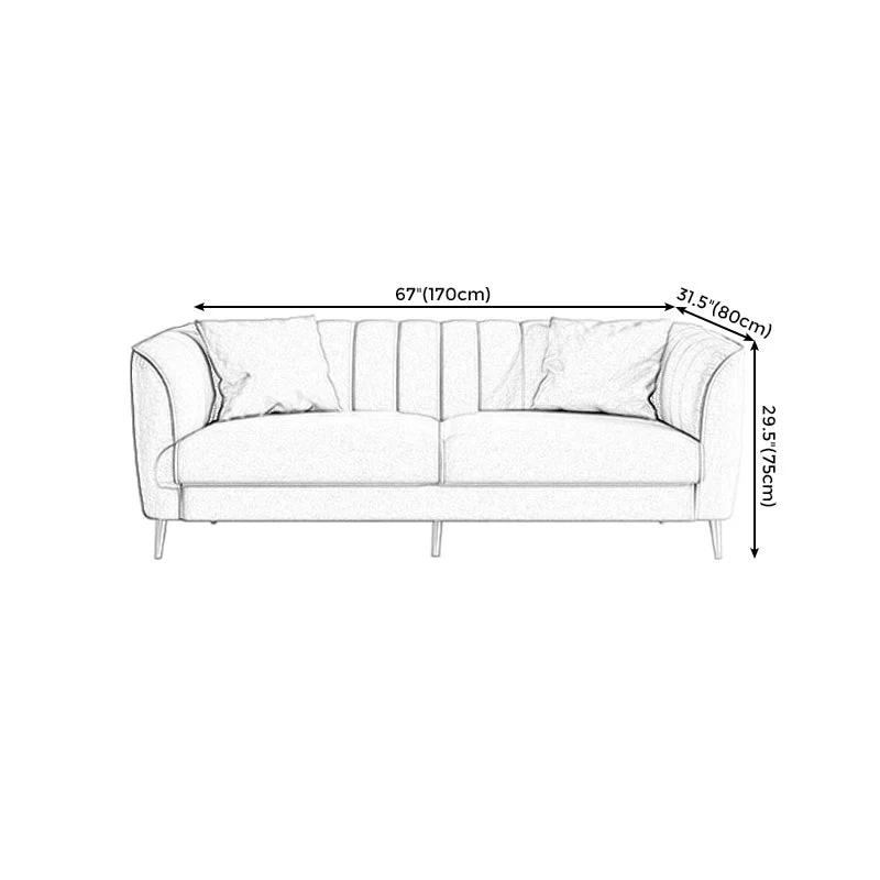 Divano moderno standard grigio chiaro con bracciolo svasato per soggiorno fisso Clearhalo