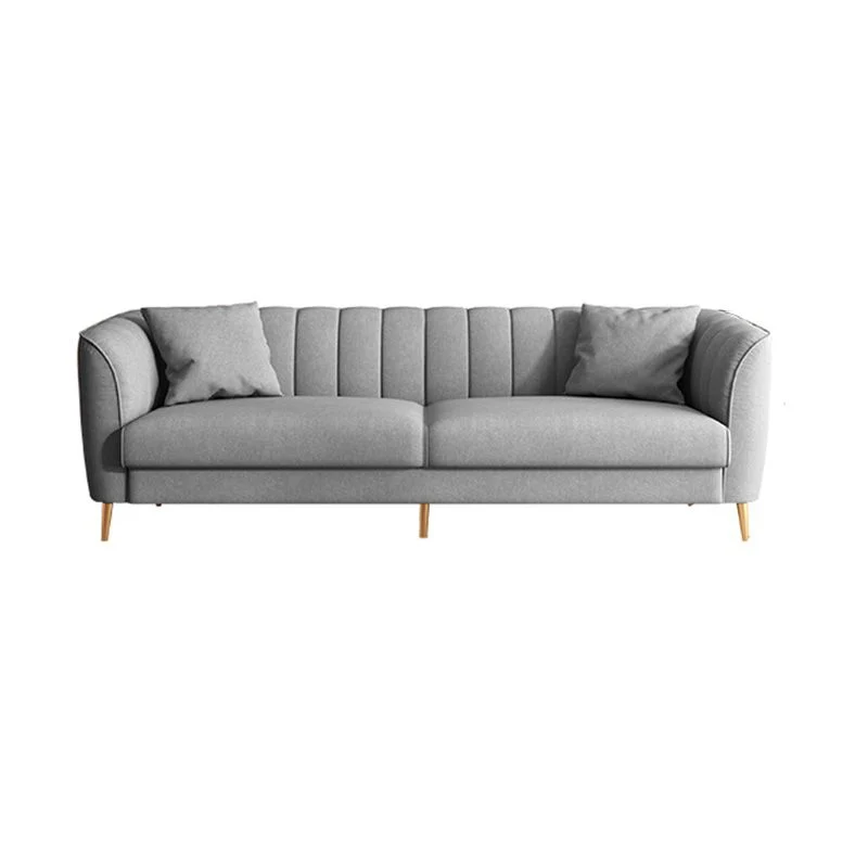 Divano moderno standard grigio chiaro con bracciolo svasato per soggiorno fisso Clearhalo