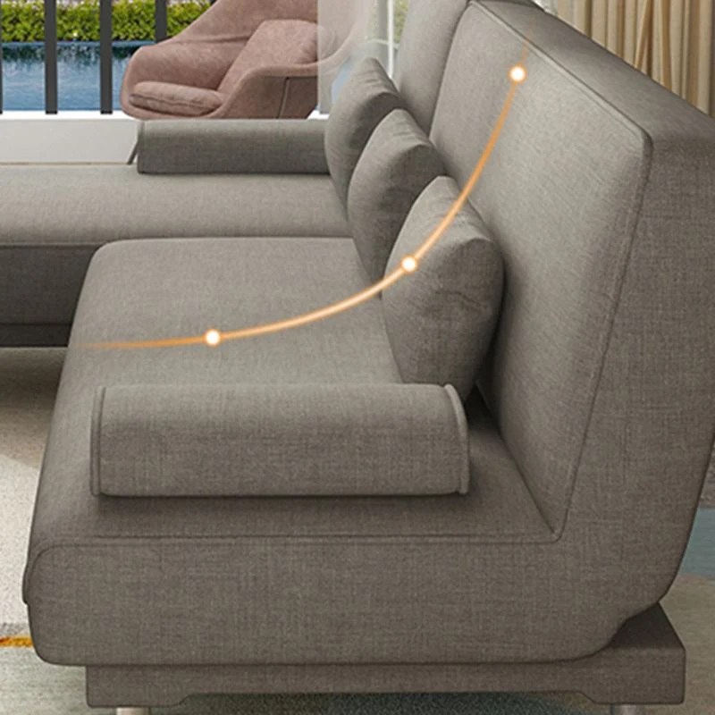 Divano moderno tessuto/ecopelle con bracciolo pillow top per soggiorno Clearhalo