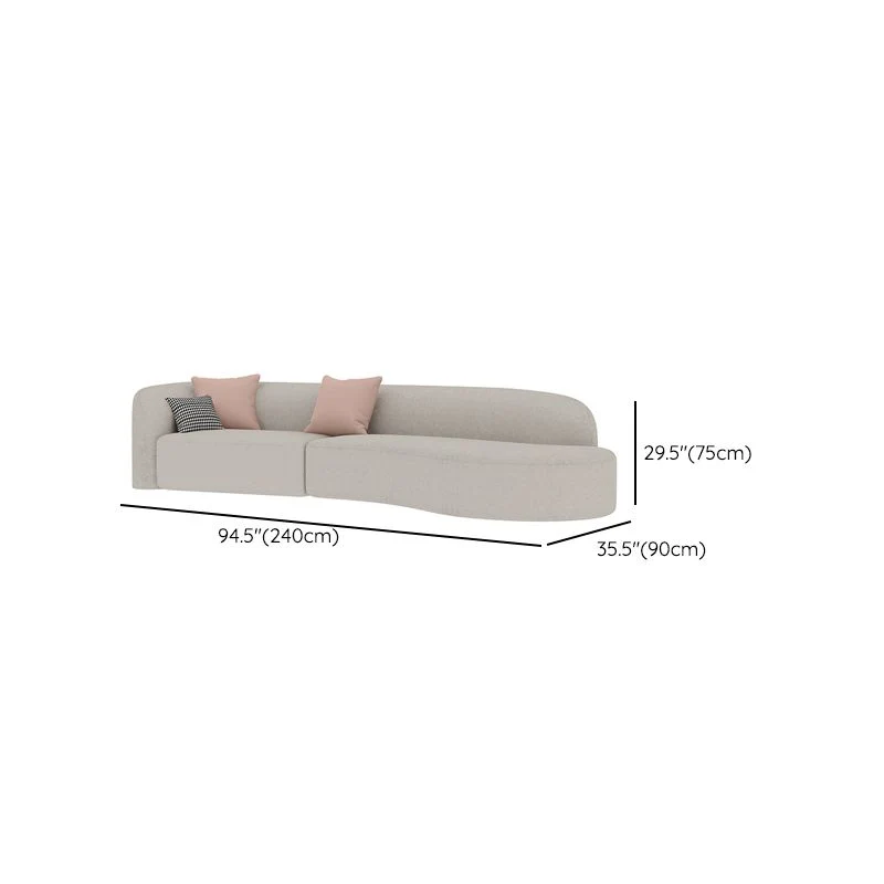 Divano moderno tessuto/ecopelle con schienale stretto e braccioli da smoking, posti sedere curvi Clearhalo