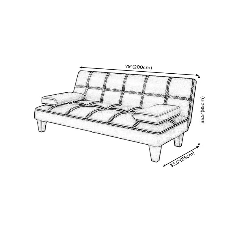 Divano moderno/componibile con braccioli ecopelle nera contemporanea con letto convertibile Clearhalo