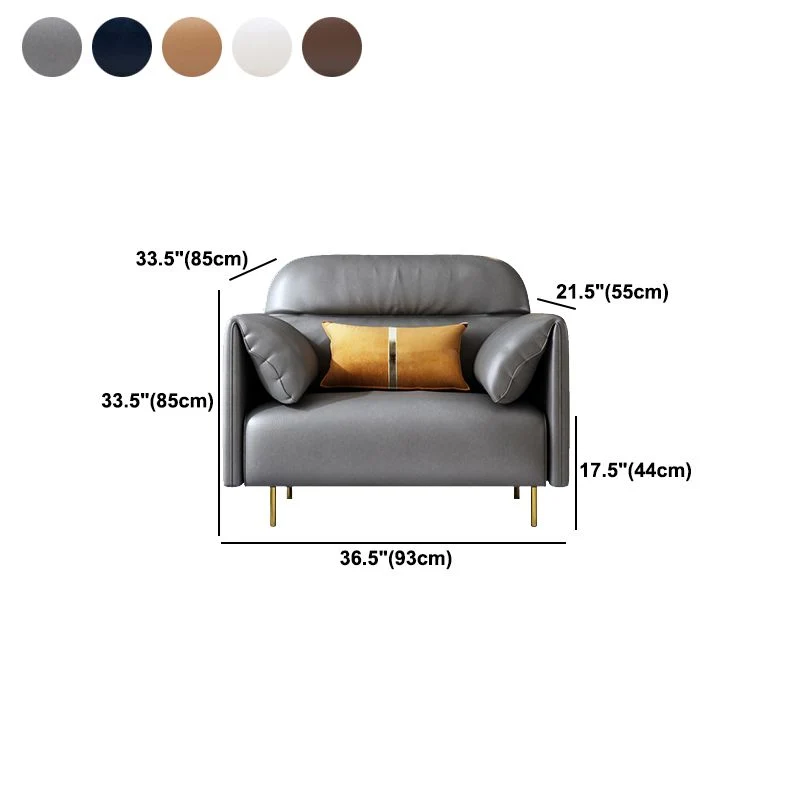 Divano pelle da soggiorno con cuscino standard con schienale cucito Glam e bracciolo superiore Clearhalo