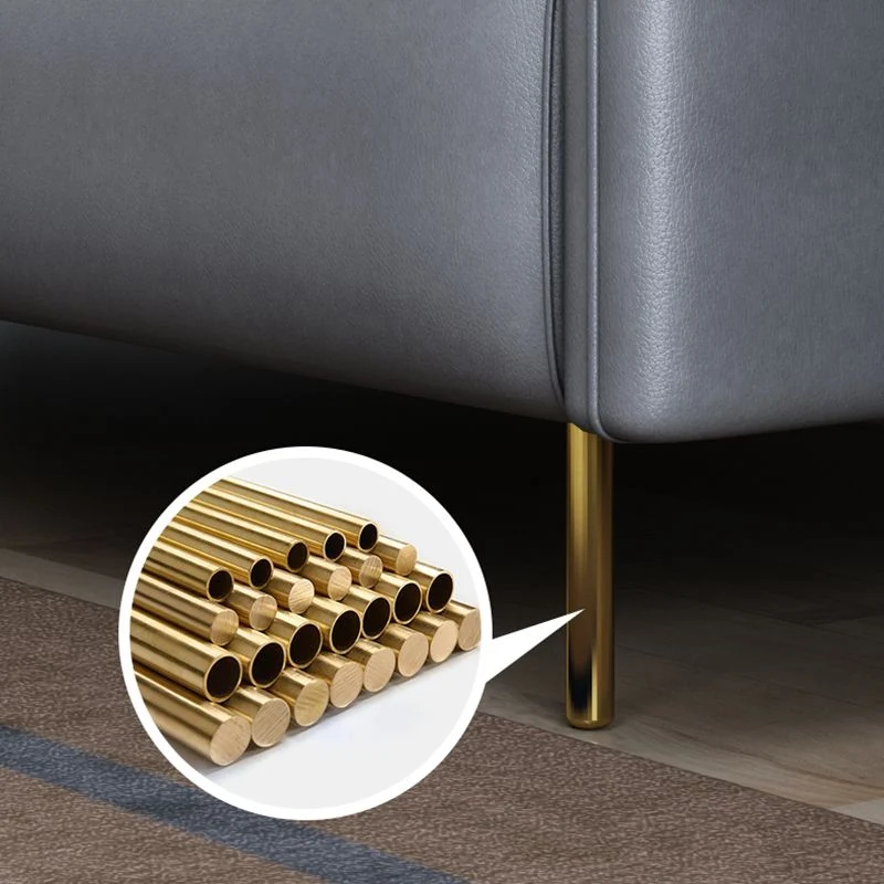 Divano pelle da soggiorno con cuscino standard con schienale cucito Glam e bracciolo superiore Clearhalo