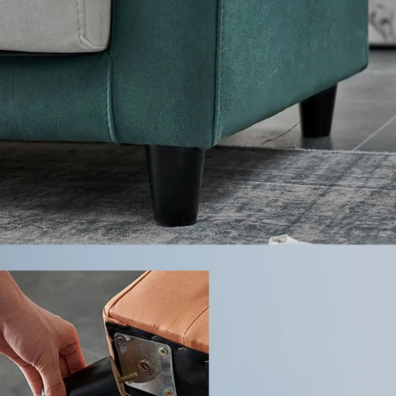 Divano 3 posti da 29,5" ecopelle con braccioli quadrati per soggiorno Clearhalo