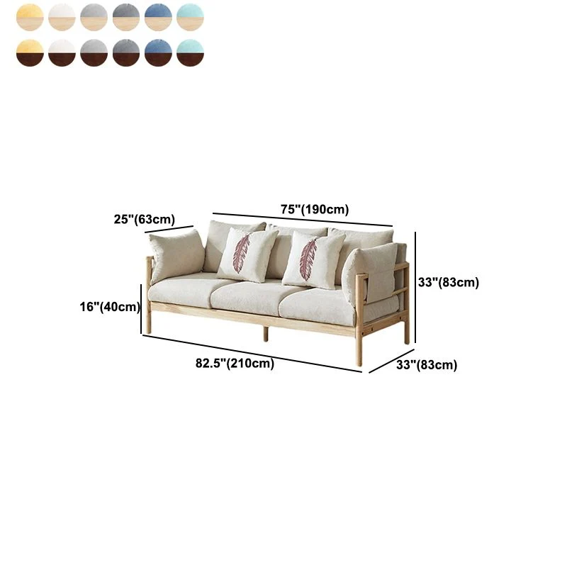 Divano 3 posti lana con cuscini schienale e bracciolo pillow top Clearhalo