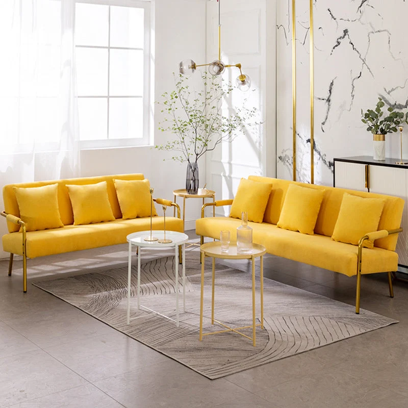 Divano 3 posti velluto con bracciolo pillow top per appartamento alto 28,35 pollici Clearhalo