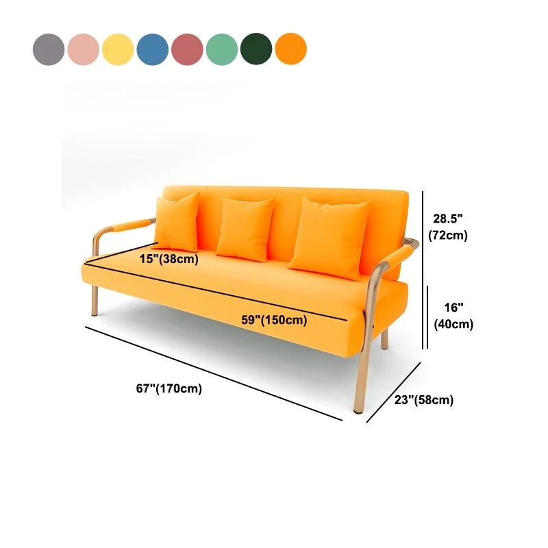 Divano 3 posti velluto con bracciolo pillow top per appartamento alto 28,35 pollici Clearhalo