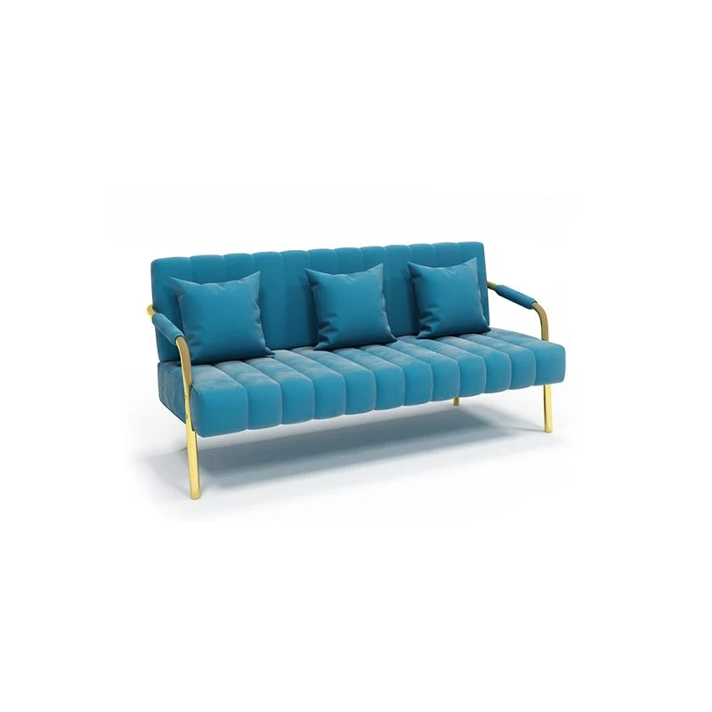 Divano 3 posti velluto con 3 cuscini e bracciolo pillow top per appartamento Clearhalo