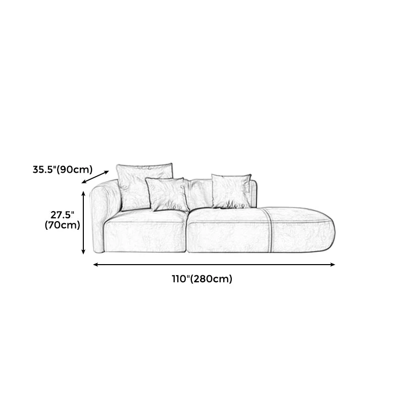 Divano scandinavo da 27,6" grigio chiaro per soggiorno e appartamento Clearhalo