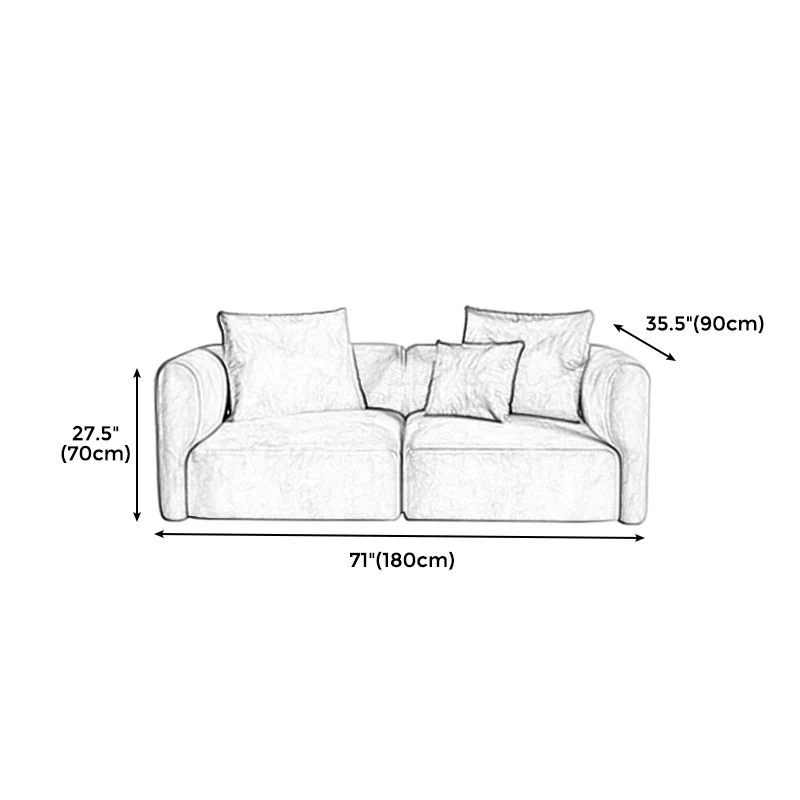 Divano scandinavo da 27,6" grigio chiaro per soggiorno e appartamento Clearhalo