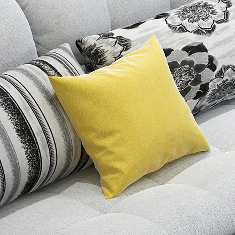 Divano scandinavo componibile con rivestimento fodera con braccioli grigio chiaro e tasca portaoggetti Clearhalo