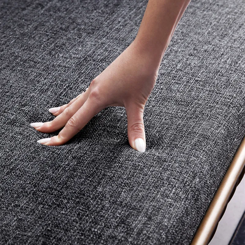 Divano scandinavo con struttura dorata e cuscino con schienale per soggiorno Clearhalo